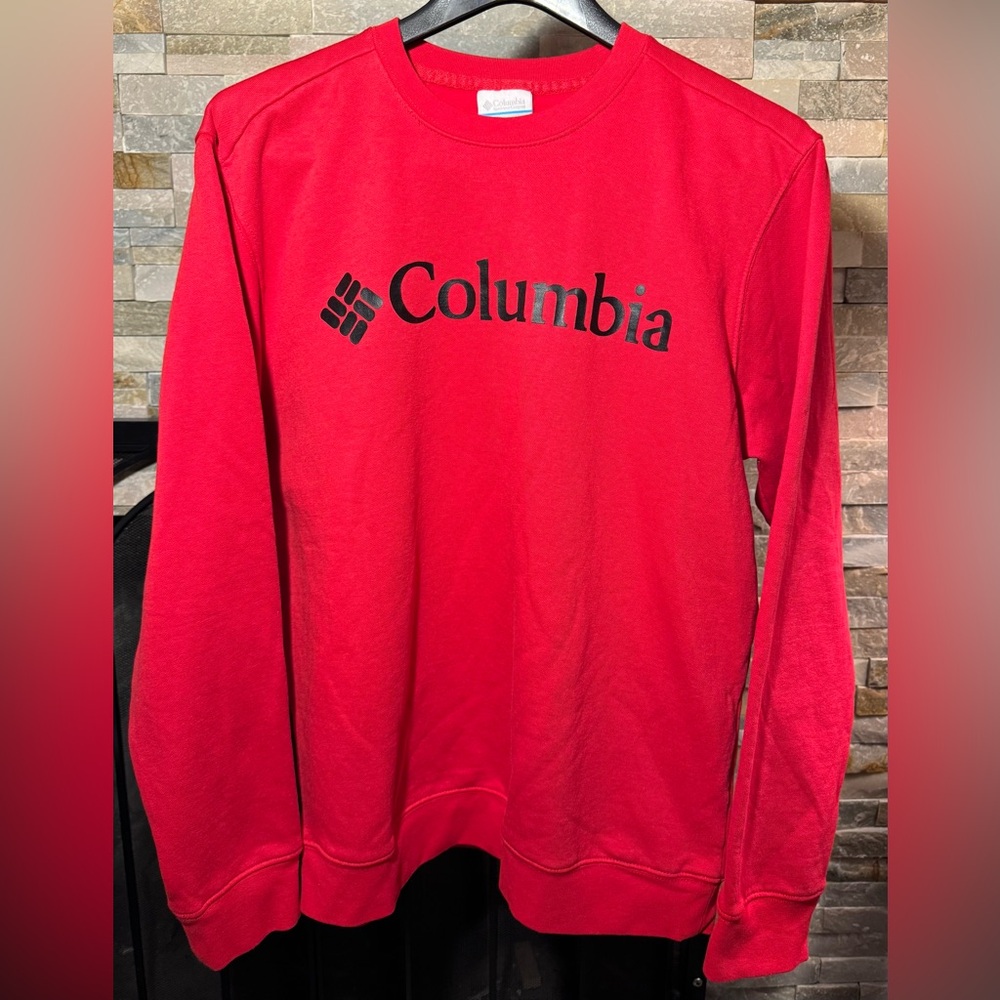 Men’s size XL Columbia Red Sweater Pullover 24 x 27 arm 25 EUC
